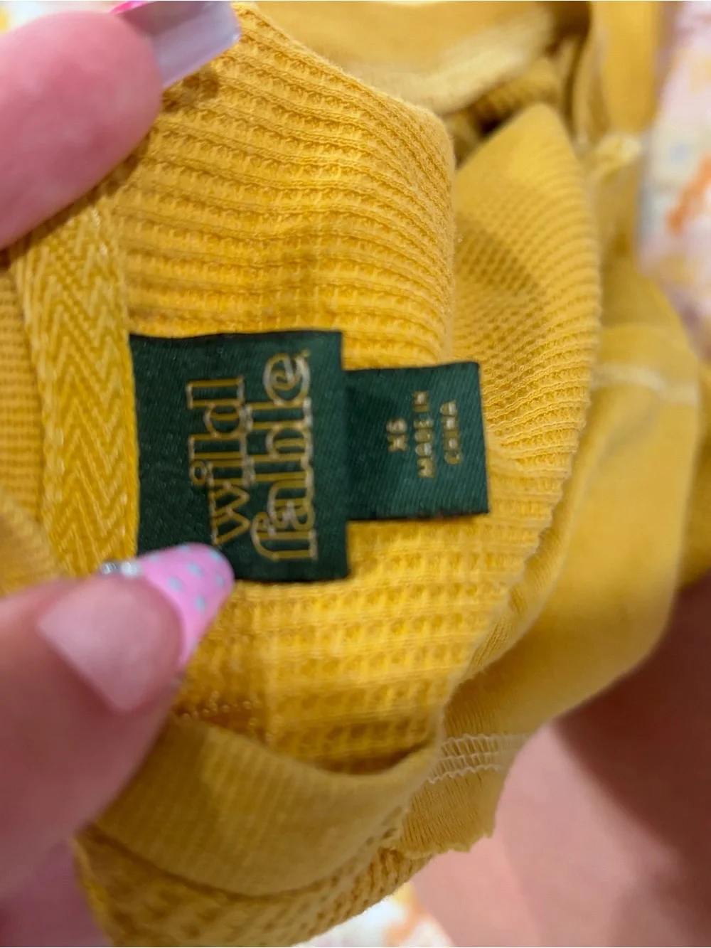 wild fable Yellow Ribbed Henley Top